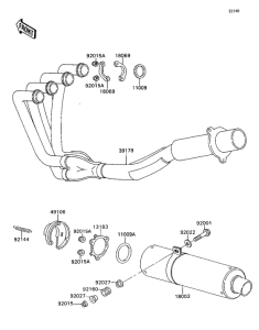 ZX750 Muffler comp