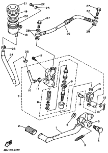 XJ600S XJ600SD Задний тормозной цилиндр