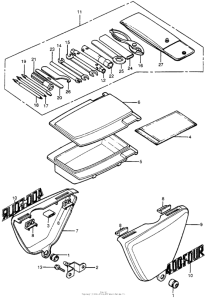 CB400 Side cover + tools
