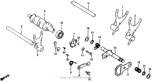 XR500R Shift drum + shift fork 81-82