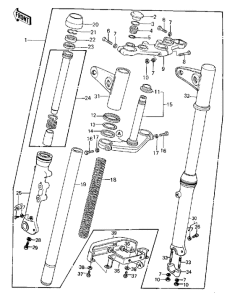 KZ440 Вилка передней оси