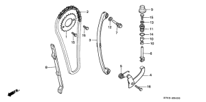 XR200R Цепь грм / натяжное устройство
