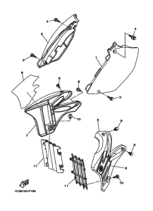 YZ250 YZ250W1 Боковая крышка