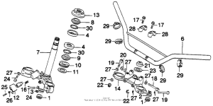MT250 Steering stem + top bridge + handlebar