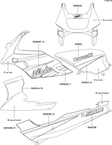 EX500 Decals(violet)(ex500-d8)