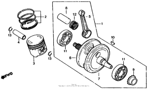 XL185 Коленчатый вал и поршни