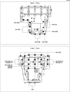 ZX636 Болты крепления картера