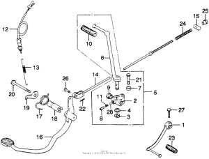 CB360 Brake pedal + kick starter arm