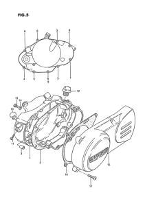 PV50 Crankcase cover ass`y  (v