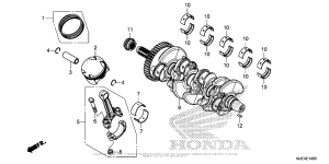 CBR650F Коленчатый вал и поршни