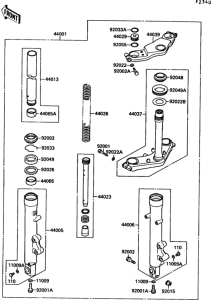 EX500 Передняя вилка