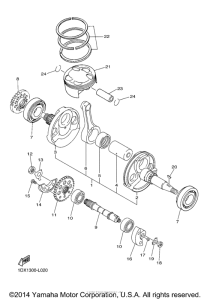WR450F Коленчатый вал и Поршень
