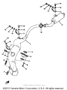 YZ125C Выхлопная система