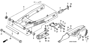 NX250 Swingarm / chain case