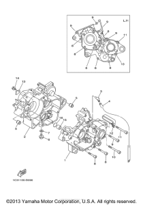 YZ125D2 Картер двигателя