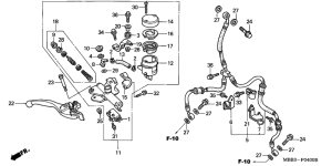 VTR1000F Fr. brake master cylinder