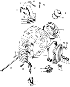 XL70 Cylinder head cover + inletpipe + spark plug