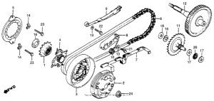 NA50 Clutch + drive chain + final gear 81