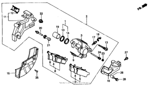 XR600R Rear brake caliper 91-92