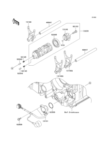 ZX1400 Gear change drum / shift fork