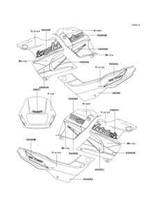 KLE250 Decals(white / green)(kle250-a3 / a5)