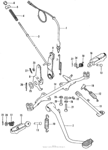 CT70 Brake pedal + side stand + step