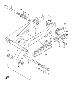 DR-Z250 Маятник задний