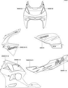 ZX600 Decals(green / white)(zx600-f1)