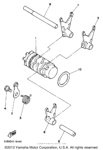 YZ125A Shift cam - fork