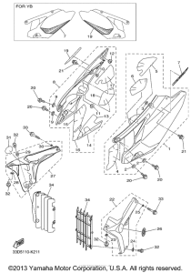 YZ450FAB Боковые обтекатели