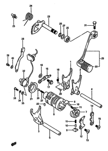 DR600 Переключение передач