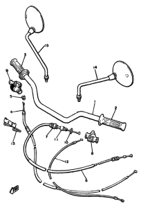 XJ650 Handlebar. cable