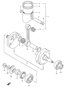 RMX250 Вал коленчатый