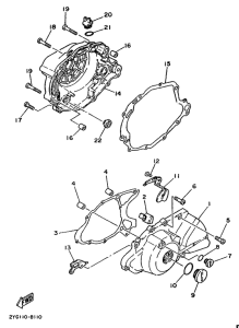 TW200E Крышка картера двигателя