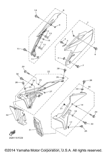 WR250F Боковые обтекатели