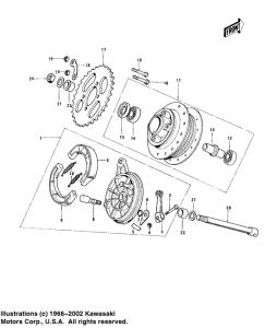 KH100 Rear hub / brake