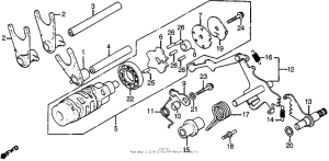CX500 Shift drum + shift fork