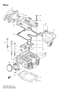 VZR1800 Задняя головка цилиндров
