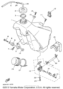 YZ125E Топливный бак