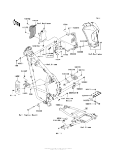 KL650 Рама ,крепежные детали