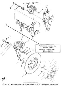 XS500E Rear disc brake caliper