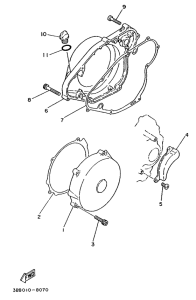 TY250R Крышка картера двигателя