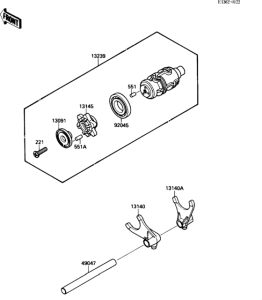 VN1500 Валы и вилки переключения передач