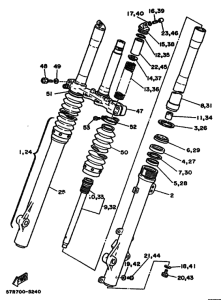 XT350 Вилка передней оси