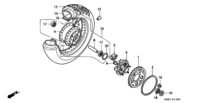 NV400 Rear wheel complete assy