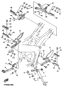 TZR50 Estriberas y caballete
