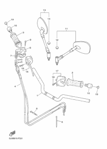 XJR1300 ステアリングハンドル & ケーブル