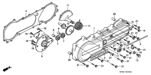 QR50 Left crankcase cover /  starter
