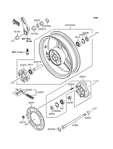 ZR400 Заднее колесо и цепь