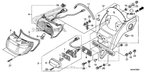 VT750C2B Задний фонарь